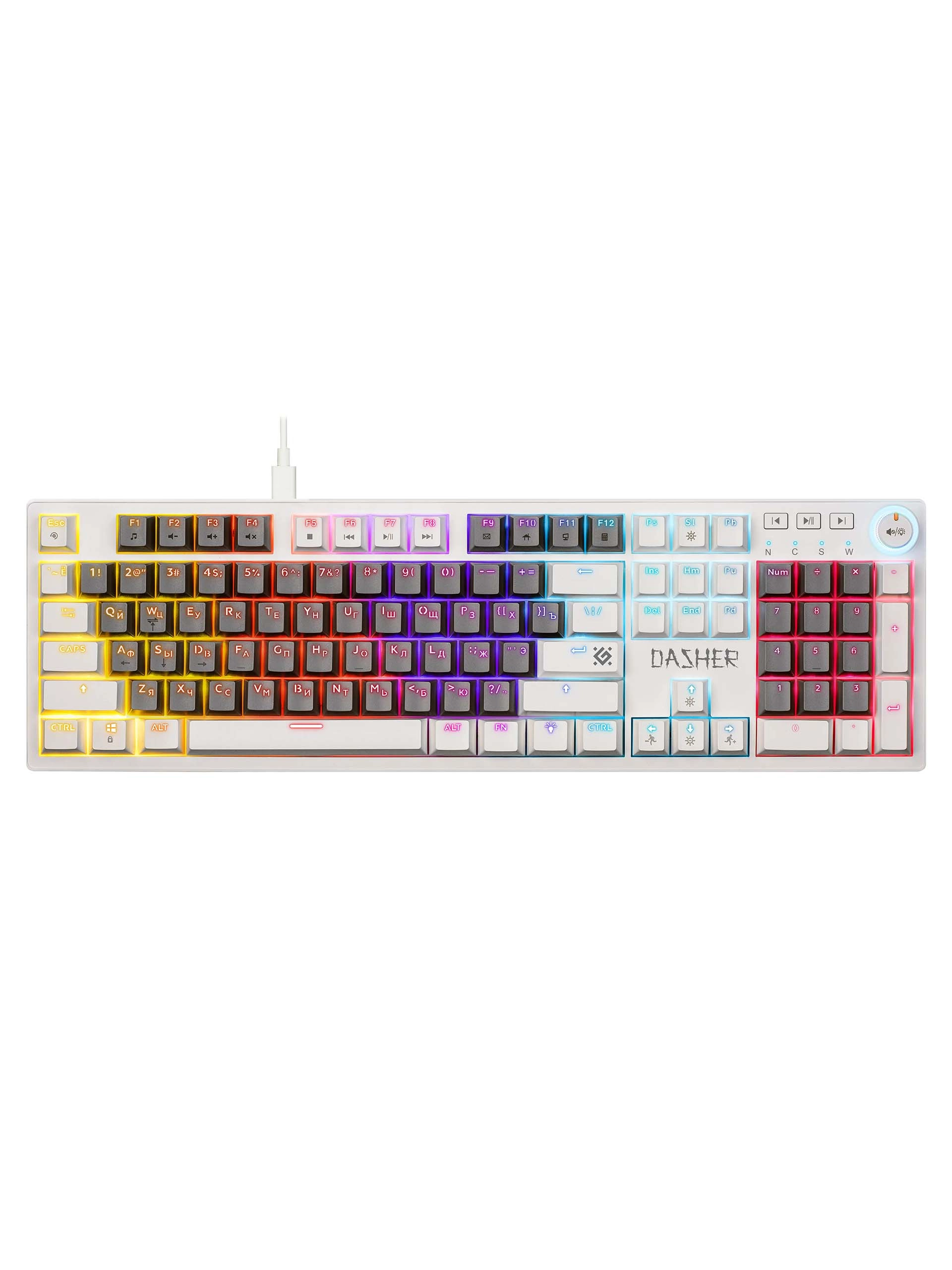 Клавиатура Defender Dasher GK-472, YH red, Grey-White, USB – купить недорого с доставкой по Алматы и Казахстану фото 2