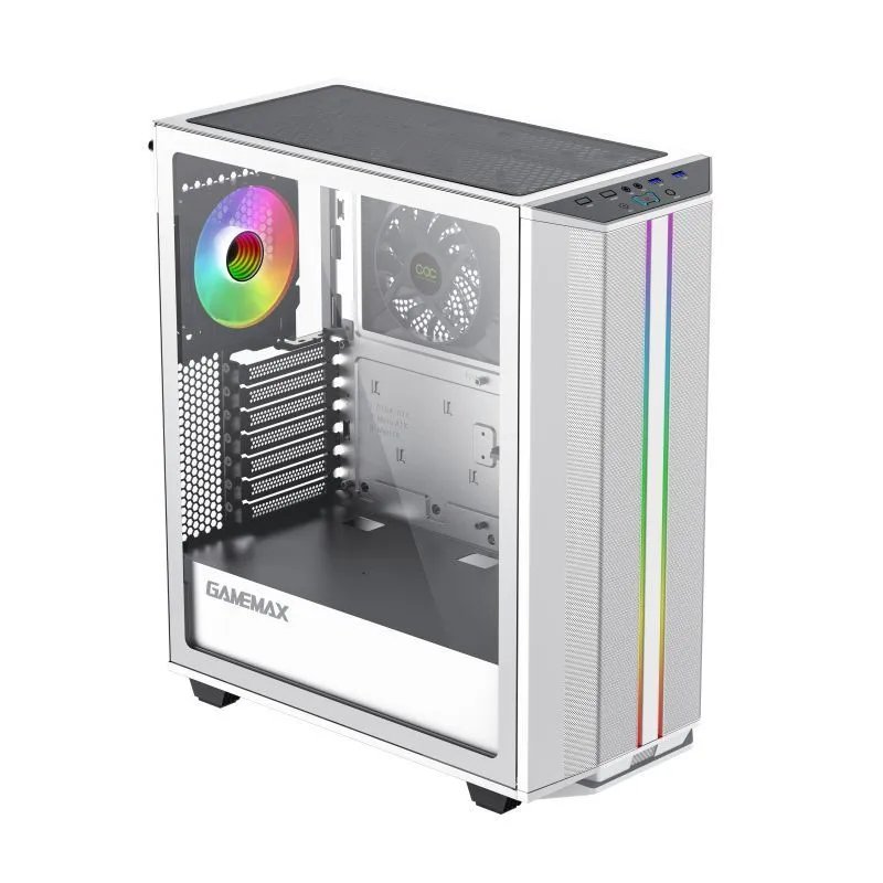 Корпус GameMax Precision White, MATX, 1x120FAN, 1x140COC, без БП