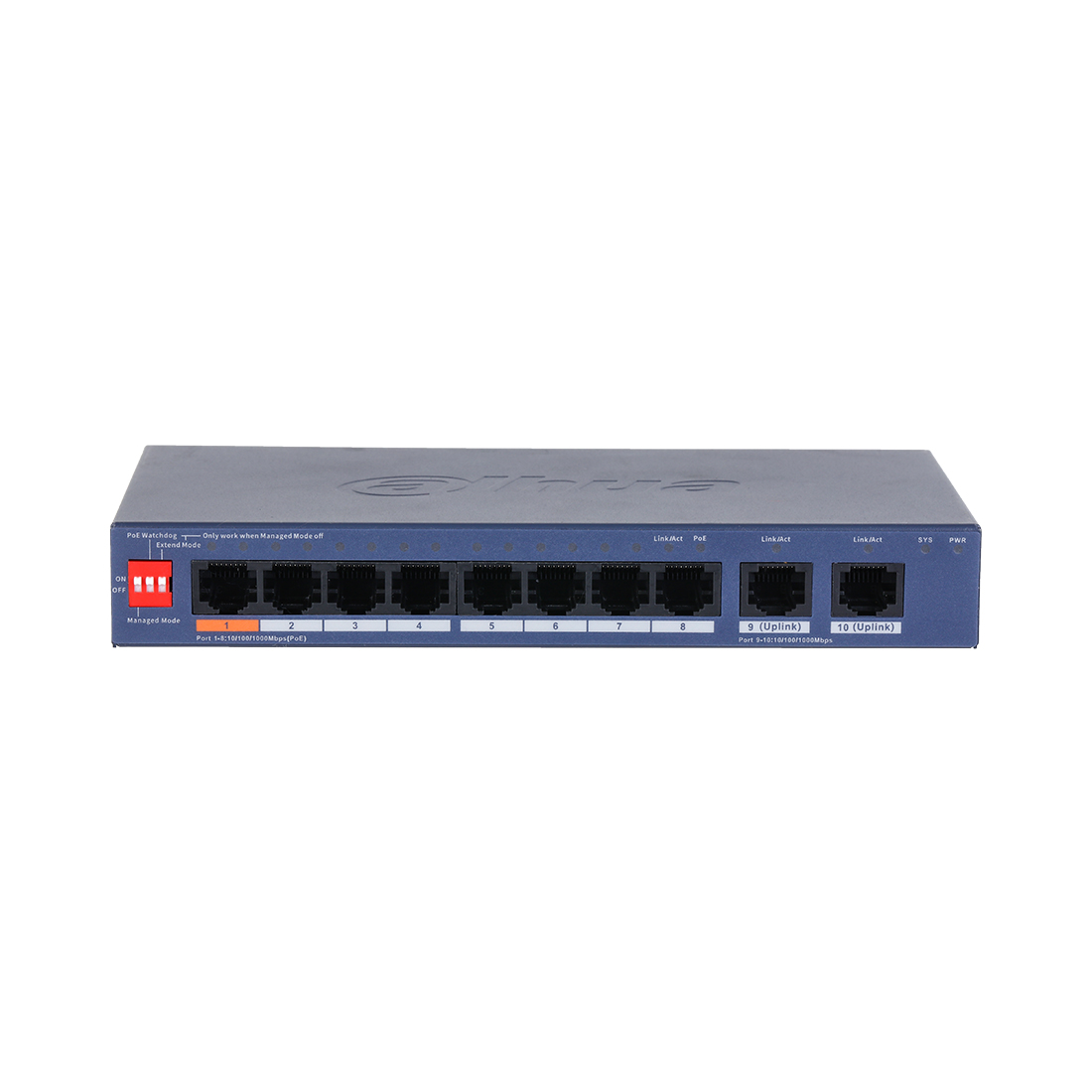 Коммутатор Dahua DH-CS4010-8GT-60, 8 портов 1 Гбит/с, PoE, управляемый – купить недорого с доставкой по Алматы и Казахстану