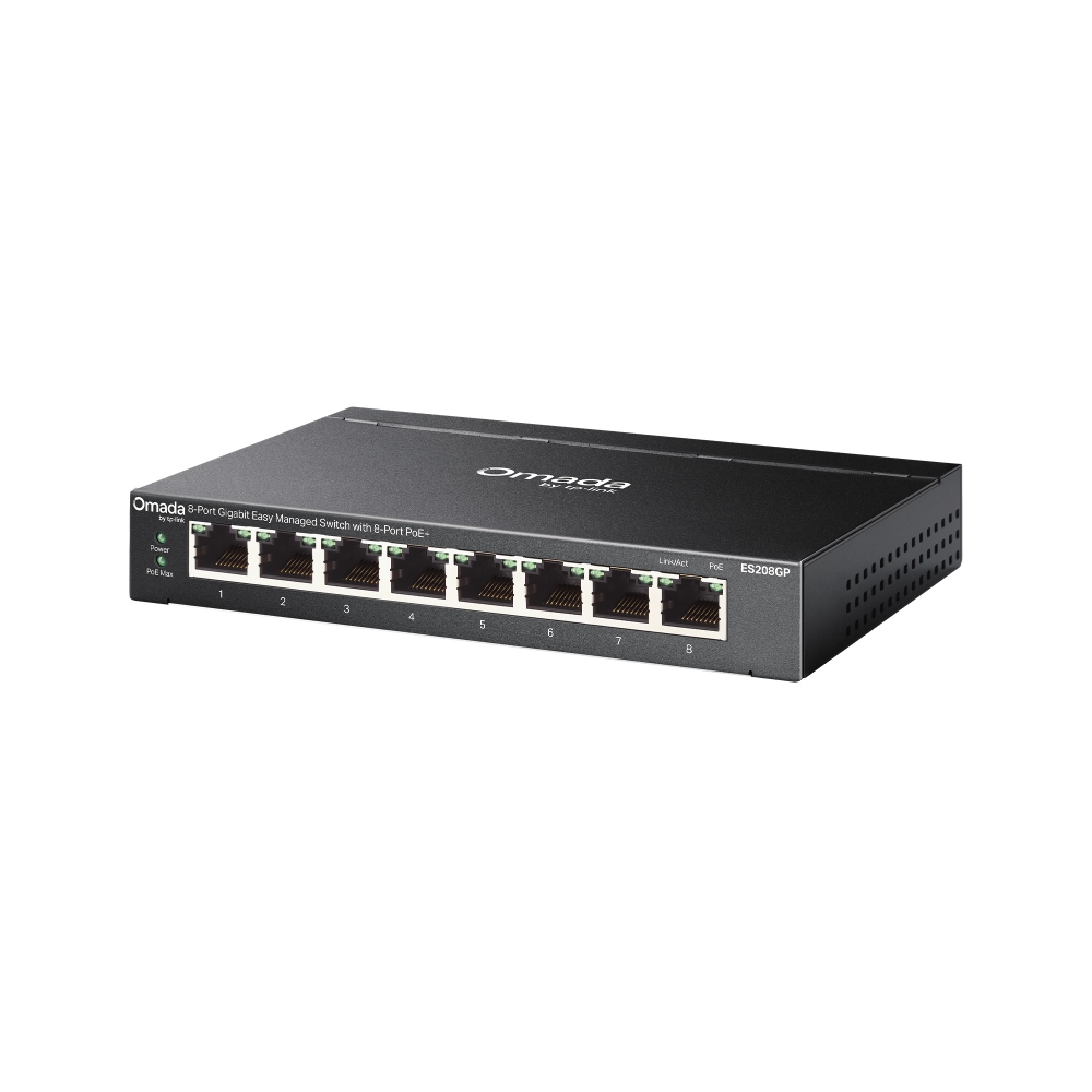 Коммутатор TP-Link ES208GP, 1 Гбит/с, PoE+, управляемый L2