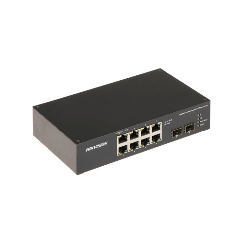 Коммутатор Hikvision DS-3T0510HP-E/HS, 8 портов 1 Гбит/с, 2×SFP, PoE++, неуправляемый — купить в Казахстане | neom.kz