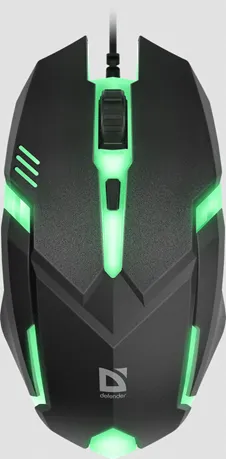 Мышь проводная Defender Cyber MB-560L 7цветов, 3 кнопки, 1200 dpi, чёрная — купить в Казахстане | neom.kz