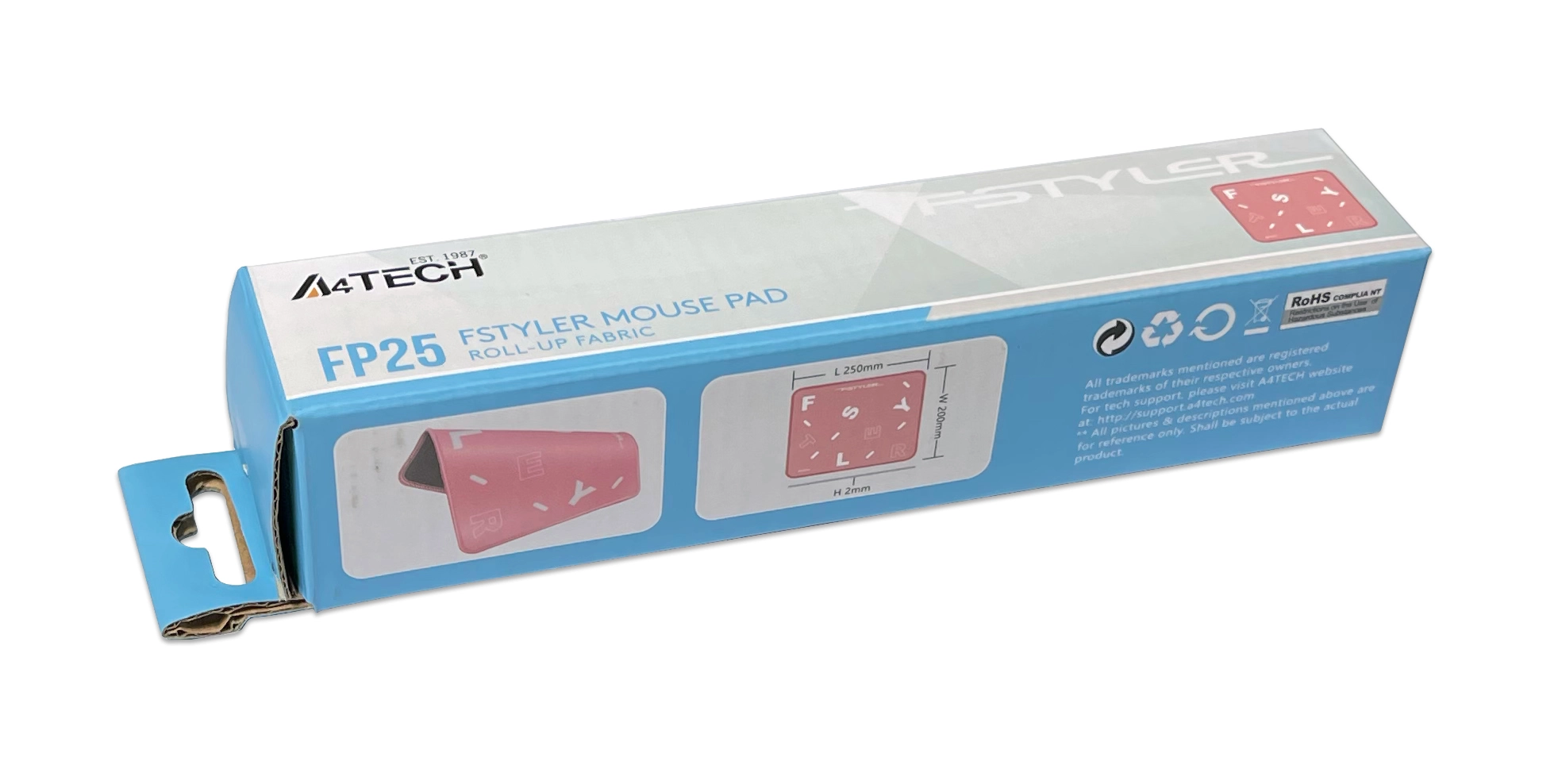 Коврик для мыши A4Tech Fstyler FP25, ткань, розовый