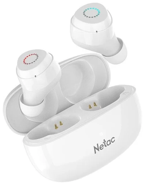 Наушники беспроводные Netac LK55, BT5.3, 4.8g, 9/18h, 0.055/0.3Ah, защита IPX4, clear voice, белые — купить в Казахстане | neom.kz