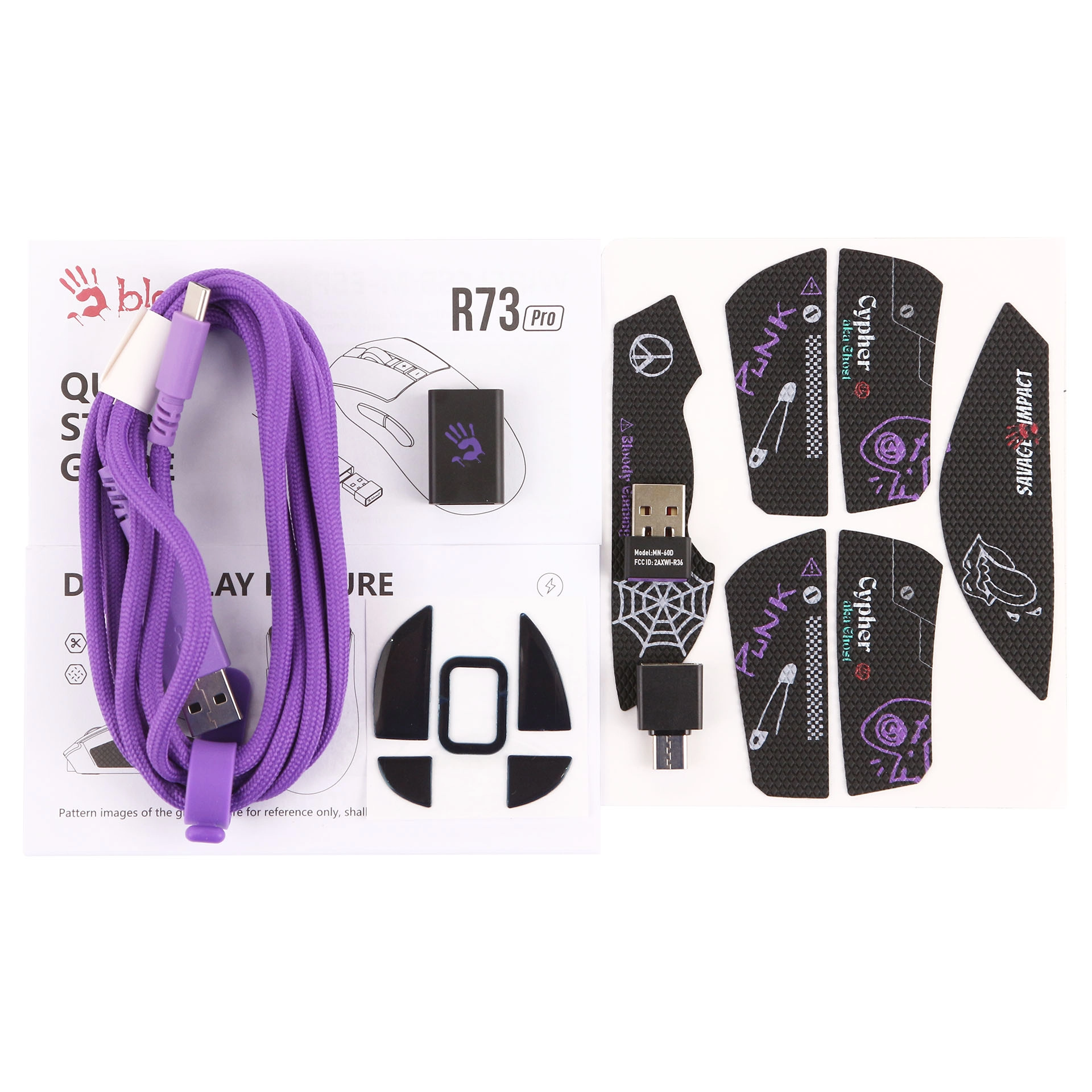 Мышь игровая беспроводная A4Tech Bloody R73 Pro Cypher Ghost, 7 кнопок, 26000 dpi, чёрная – купить недорого с доставкой по Алматы и Казахстану фото 5