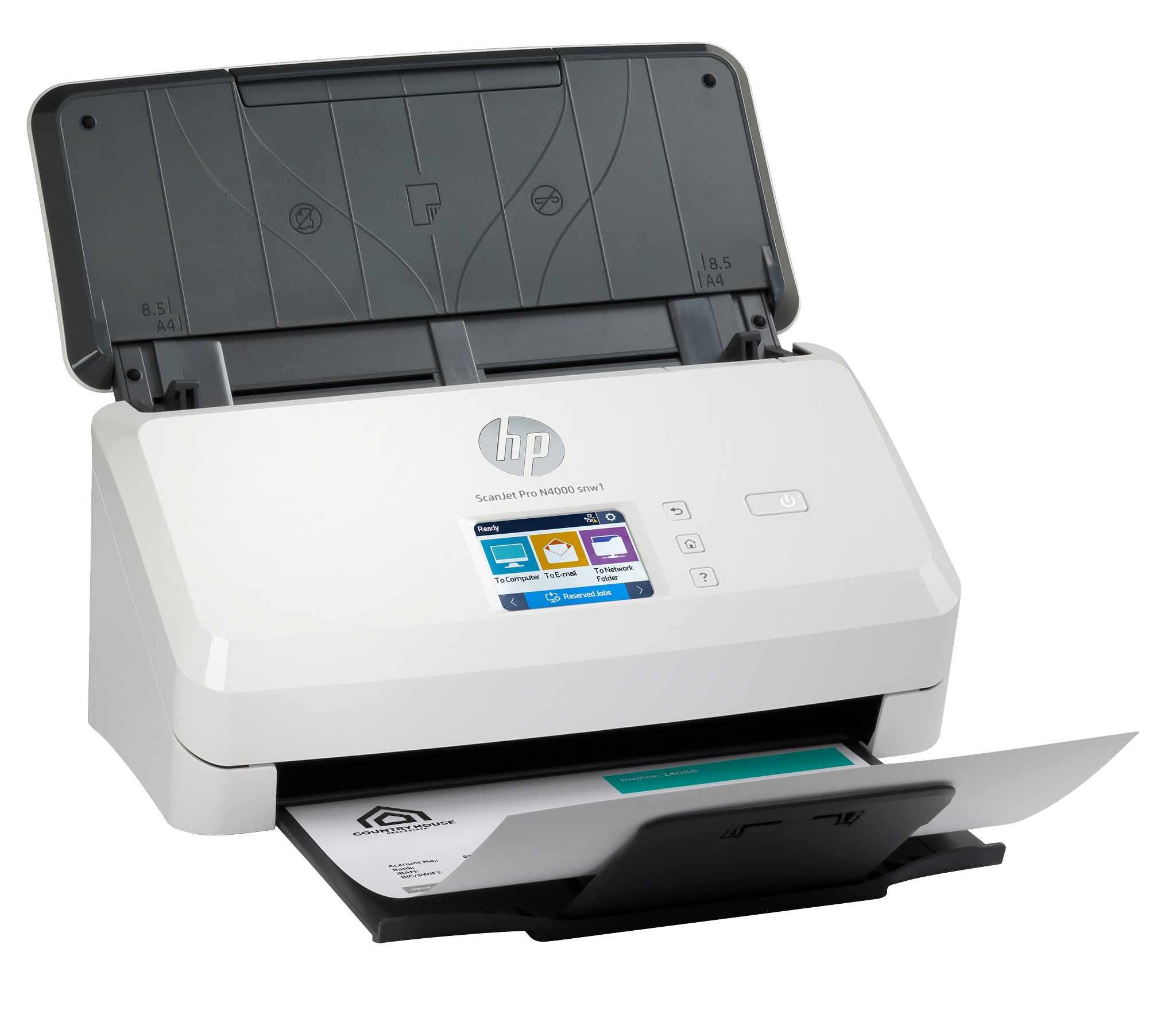 Сканер HP ScanJet Pro N4000 snw1, протяжный, A4, 40 стр/мин (6FW08A) сканер фото 3