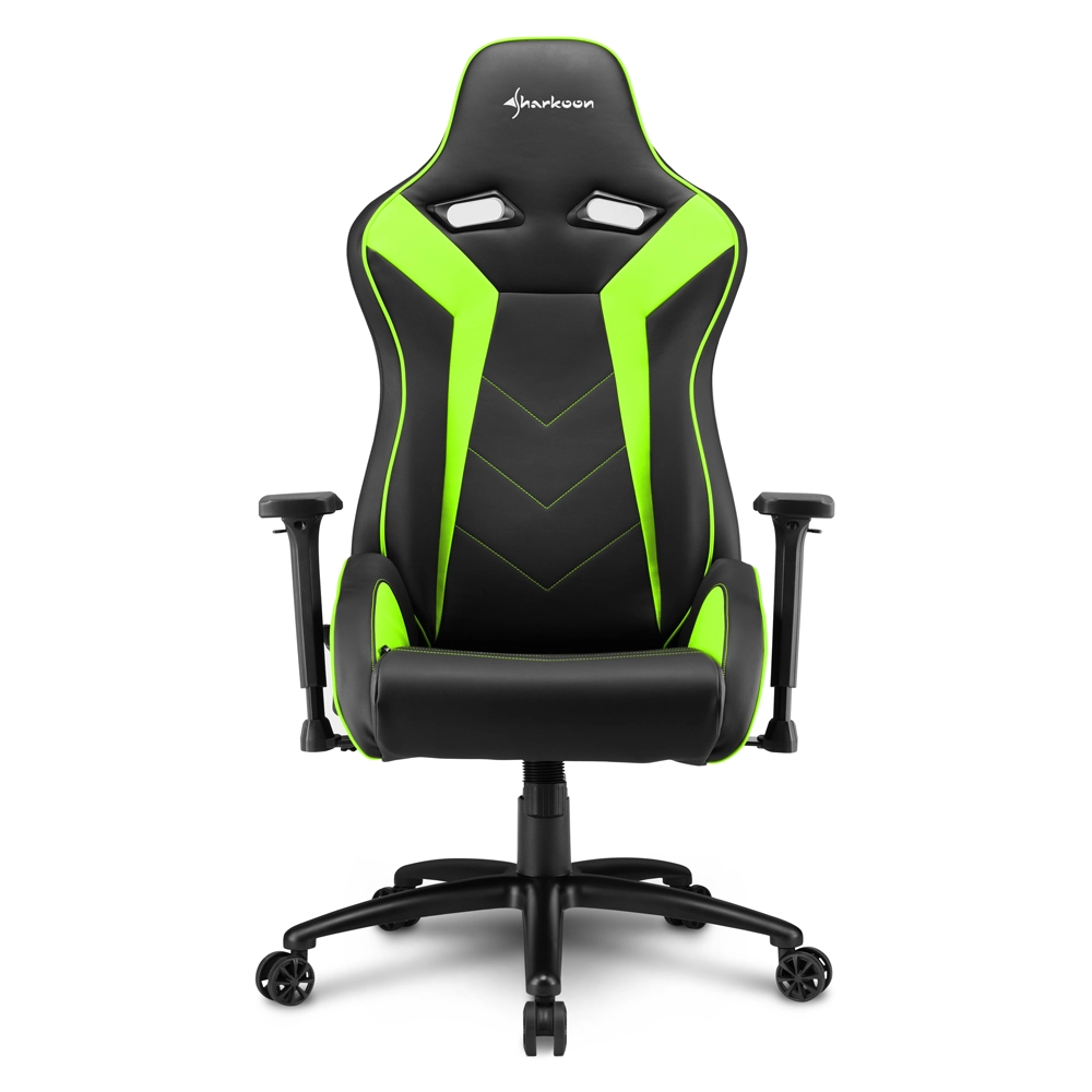 Игровое компьютерное кресло Sharkoon Elbrus 3, экокожа, до 150 кг, чёрно-зелёное
