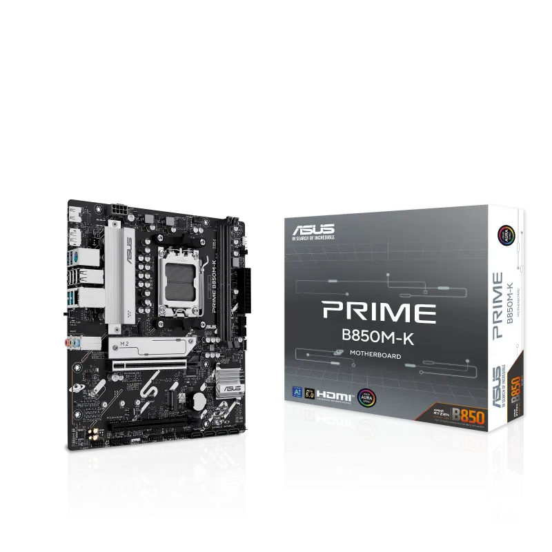 Материнская плата ASUS PRIME B850M-K AM5 2xDDR5 4xSATA3 RAID 2xM.2 HDMI DP mATX – купить недорого с доставкой по Алматы и Казахстану