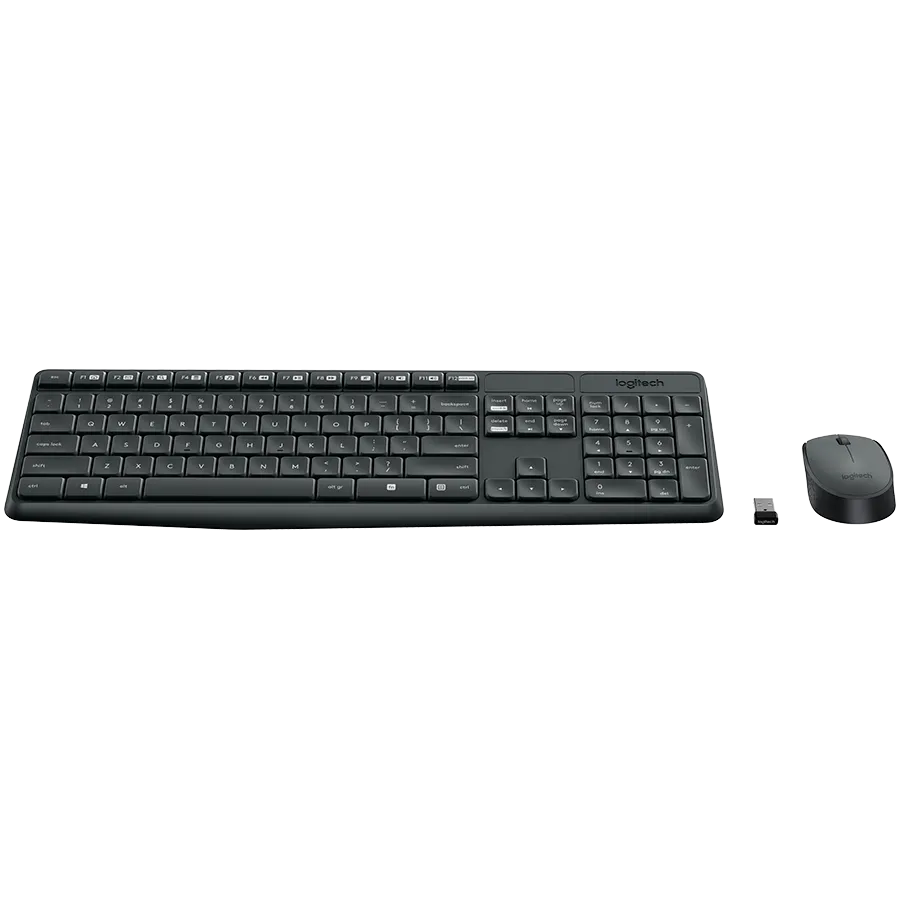 Комплект клавиатура + мышь беспроводной Logitech MK235, серый – купить недорого с доставкой по Алматы и Казахстану