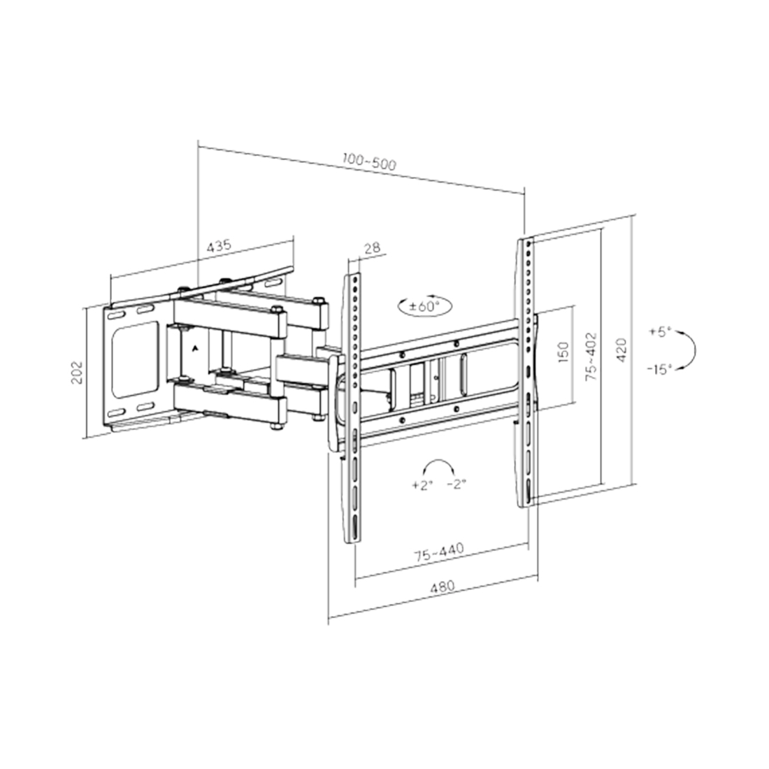 Кронштейн XG FMWA-3275 для ТВ и мониторов 32"-75" – купить недорого с доставкой по Алматы и Казахстану