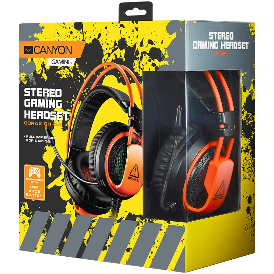 CANYON headset Corax GH-5A USB LED Black Orange – купить недорого с доставкой по Алматы и Казахстану фото 3
