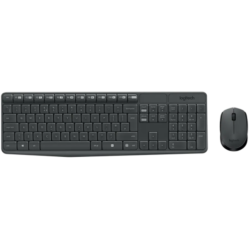 Комплект клавиатура + мышь беспроводной Logitech MK235, серый — купить в Казахстане | neom.kz