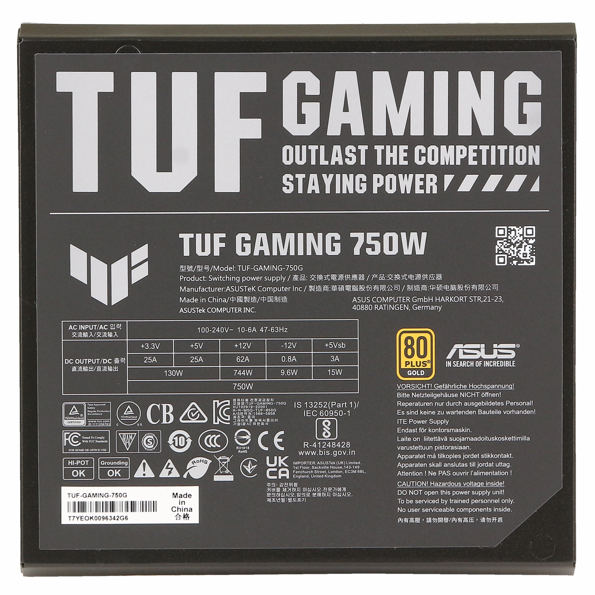 Блок питания ATX 750 W ASUS TUF Gaming 750G – купить недорого с доставкой по Алматы и Казахстану фото 5