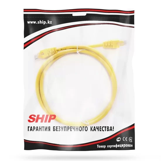 Патч-корд SHIP S6025YL0100-P, U/UTP кат.6, 1 м, жёлтый, LSZH – купить недорого с доставкой по Алматы и Казахстану