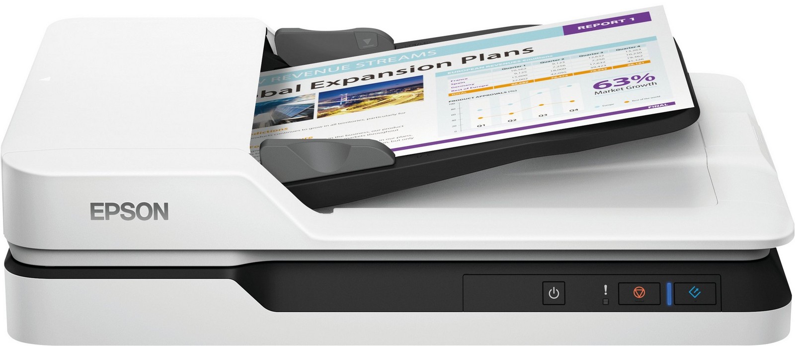 Сканер Epson WorkForce DS-1630, планшетный с АПД, A4, 25 стр/мин (B11B239401) сканер