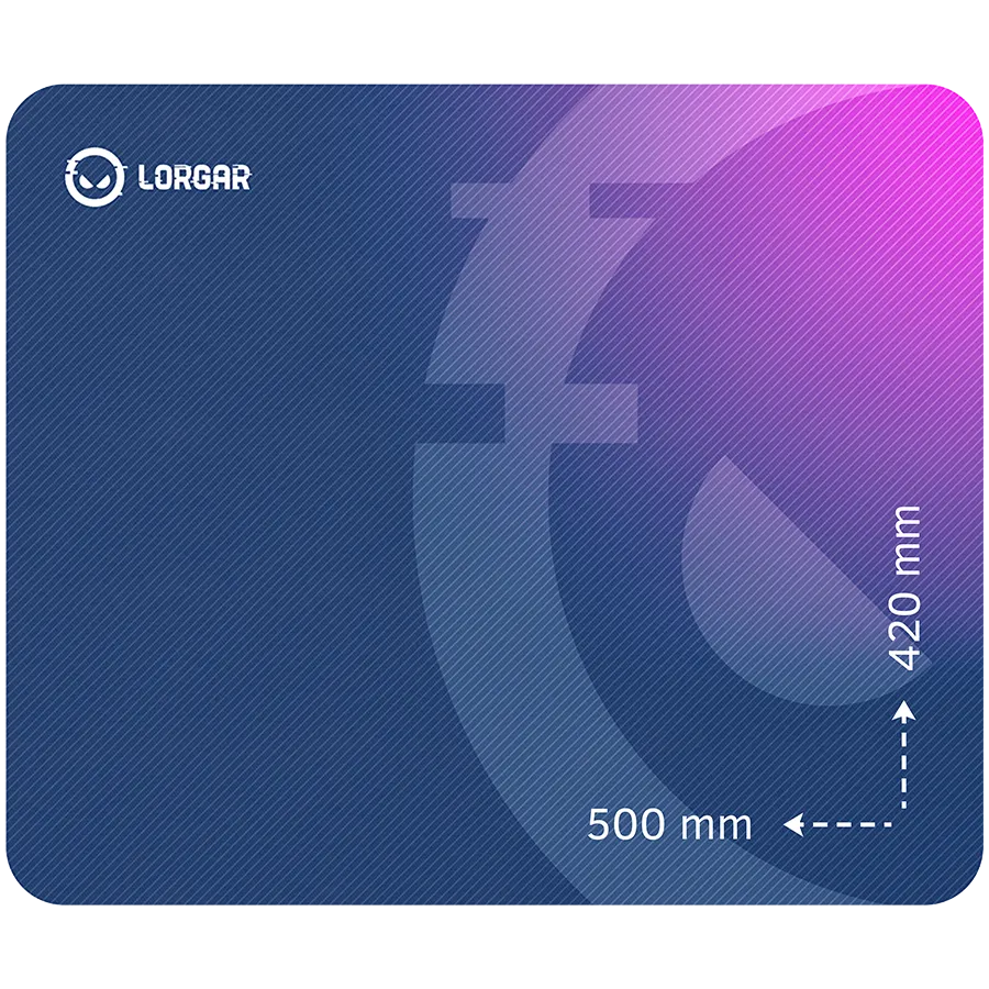 Lorgar Main 135, Gaming mouse pad, High-speed surface, Purple anti-slip rubber base, size: 500mm x 420mm x 3mm, weight 0.41kg – купить недорого с доставкой по Алматы и Казахстану
