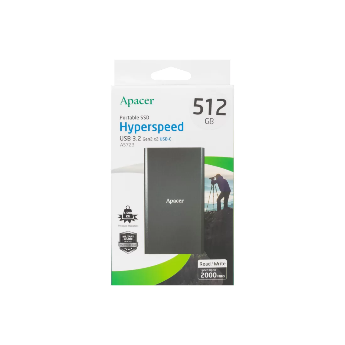 Внешний SSD диск Apacer 500GB AS723 Черный – купить недорого с доставкой по Алматы и Казахстану