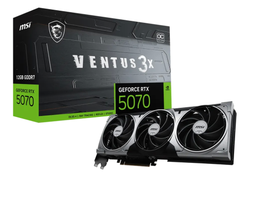 Видеокарта MSI GeForce RTX 5070 12G VENTUS 3X OC, 12Gb GDDR7 192-bit 1xHDMI 3xDP