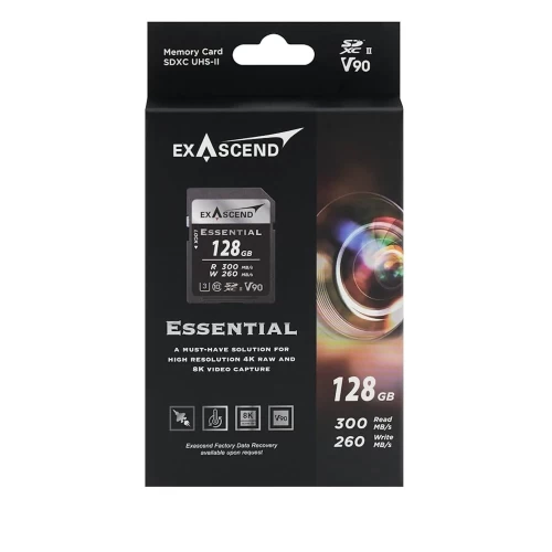 Карта памяти SD Exascend Essential, 128Gb, SDXC II, UHS-II (V90), R300/W260 — купить в Казахстане | neom.kz