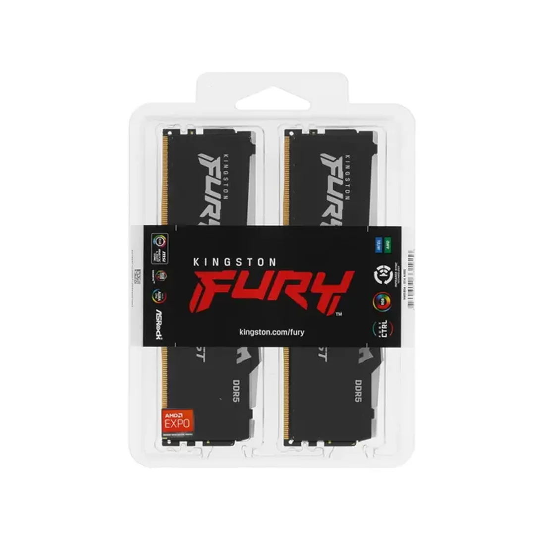 Комплект модулей памяти Kingston FURY Beast RGB EXPO KF556C36BBEAK2-64 DDR5 64GB (Kit 2x32GB)  – купить недорого с доставкой по Алматы и Казахстану