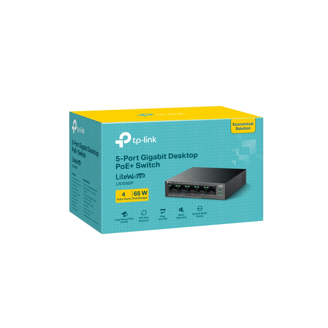 Коммутатор TP-Link LS105GP, 5 портов 1 Гбит/с, PoE+, неуправляемый – купить недорого с доставкой по Алматы и Казахстану