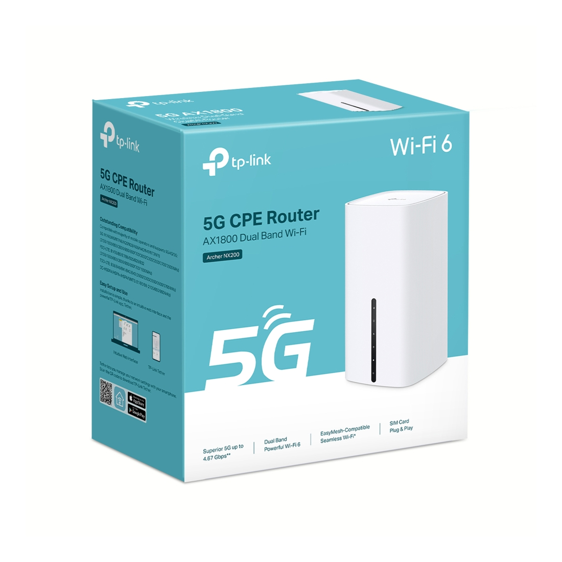 5G-роутер TP-Link Archer NX200, Wi-Fi 6 AX1800, 2.4/5 ГГц, 1×WAN/LAN + 2×LAN 1 Гбит/с – купить недорого с доставкой по Алматы и Казахстану