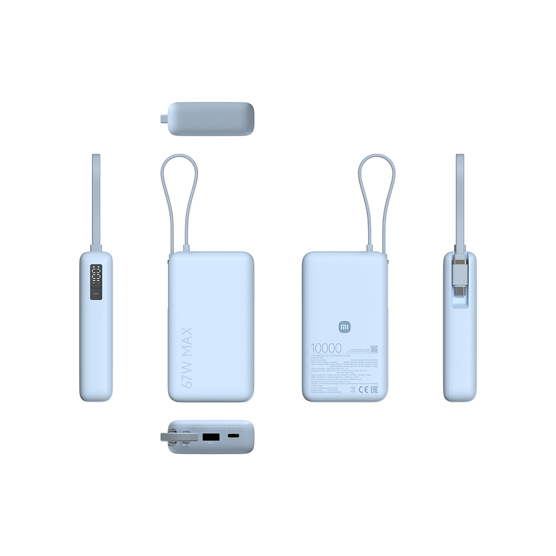 Внешний аккумулятор Xiaomi 67W Power Bank 10000 (Integrated Cable) Ice Blue – купить недорого с доставкой по Алматы и Казахстану