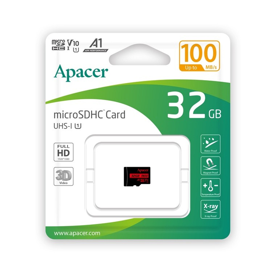 Карта памяти Apacer R100 microSDHC 32 ГБ, U1 V10 A1, без адаптера – купить недорого с доставкой по Алматы и Казахстану