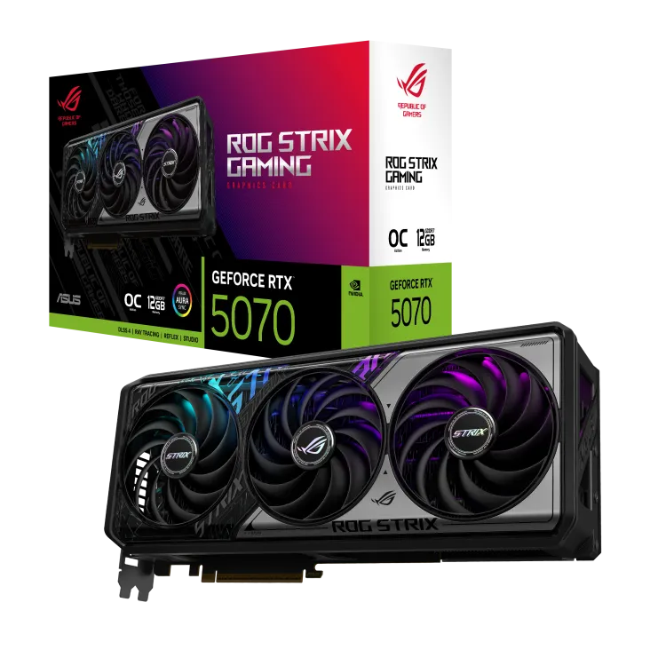 Видеокарта ASUS GeForce RTX5070 12GB GDDR7 192-bit 2xHDMI 3xDP ROG-STRIX-RTX5070-O12G-GAMING