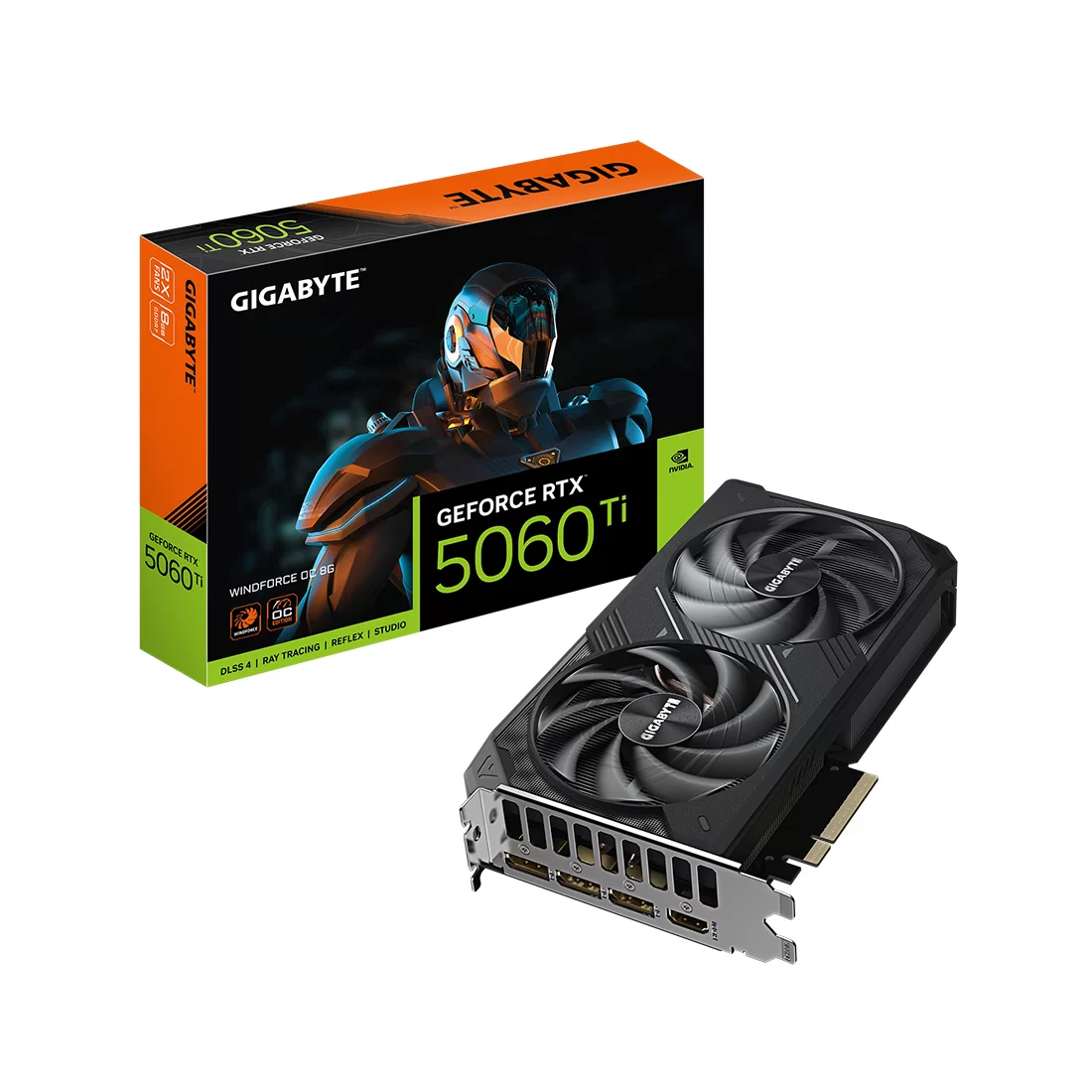 Видеокарта Gigabyte GeForce RTX 5060 Ti Windforce OC 8GB GDDR7 (GV-N506TWF2OC-8GD)