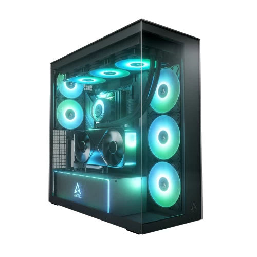 Корпус Arctic Xtender VG Mirror Glass, Midi Tower, черный, без БП