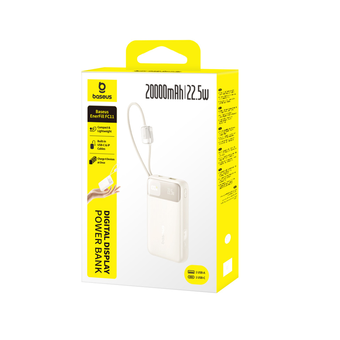 Внешний аккумулятор Baseus EnerFill FC11 20000mAh 22.5W Beige (E0027S05) – купить недорого с доставкой по Алматы и Казахстану фото 3
