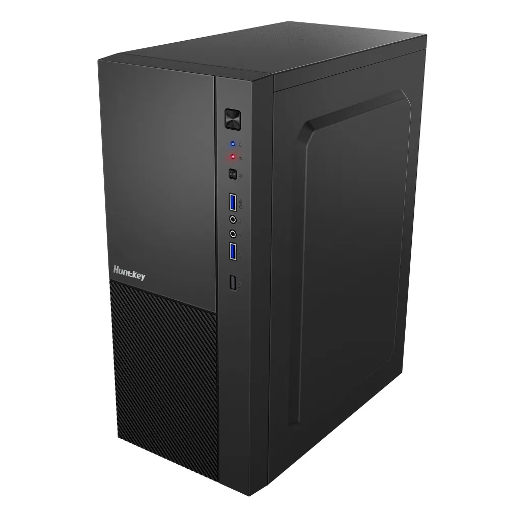 Компьютерный корпус Huntkey HK320, Без БП, 0.45mm, 1xUSB2.0, 2xUSB3.0, HD-Audio, ATX/mATX, Black фото 4