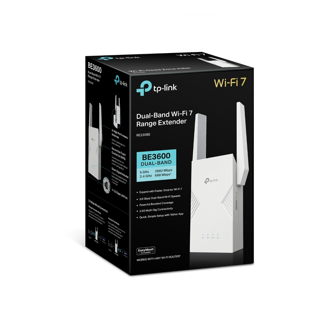 Усилитель Wi-Fi TP-Link RE235BE, Wi-Fi 7 BE3600, 2.4/5 ГГц, 2.5 Гбит/с – купить недорого с доставкой по Алматы и Казахстану