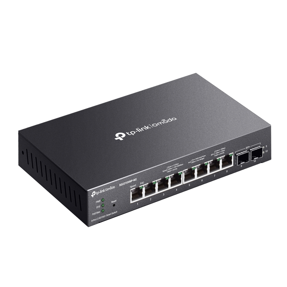 Коммутатор TP-Link SG2210XMP-M2, PoE+, Smart
