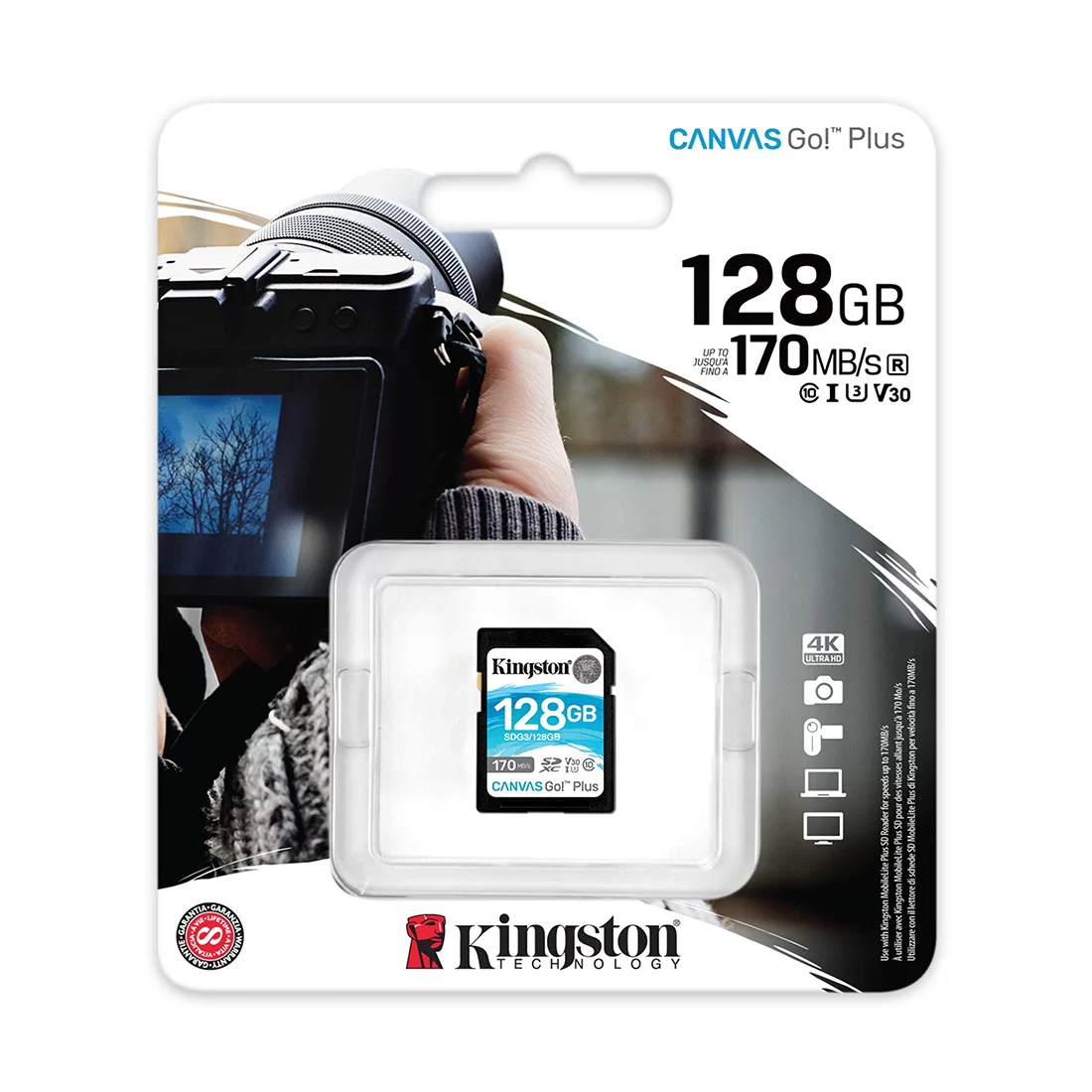 Карта памяти Kingston Canvas Go! Plus, SDXC, 128 GB, Class 10 – купить недорого с доставкой по Алматы и Казахстану фото 2