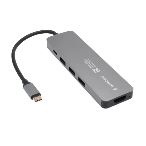 Док-станция Gembird UHB-D1, подключение USB-C, HDMI, 3 порта USB 3.0, зарядка PD 100 Вт — купить в Казахстане | neom.kz