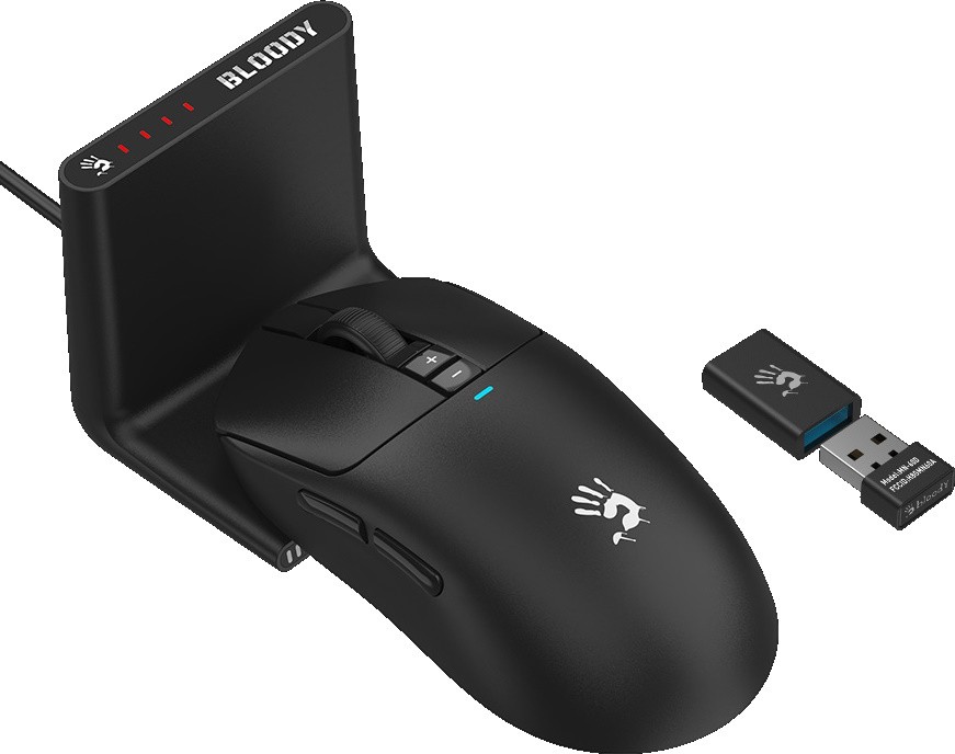 Мышь игровая беспроводная A4Tech Bloody R72 Ultra Duo, 7 кнопок, 20000 dpi, чёрная