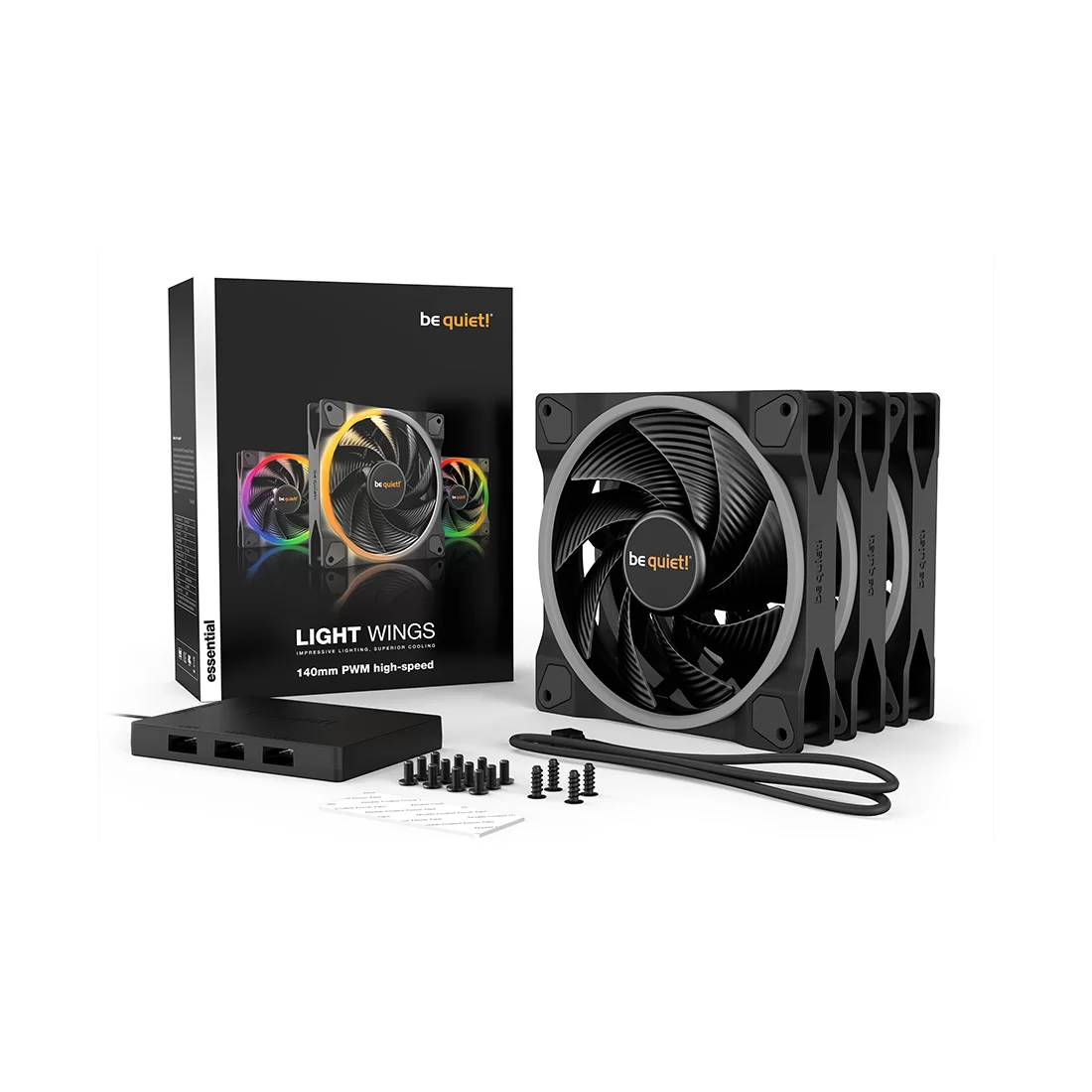 Комплект вентиляторов для корпуса be quiet! Light Wings PWM high-speed, 12cm, Black – купить недорого с доставкой по Алматы и Казахстану фото 3