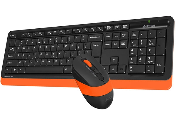 Комплект клавиатура + мышь беспроводной A4Tech Fstyler FG1010-ORANGE, оранжевый