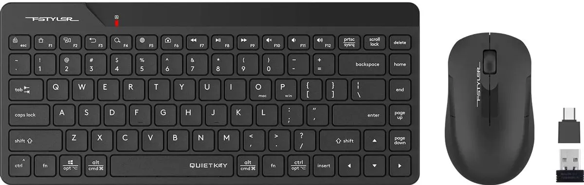 Комплект клавиатура + мышь беспроводной A4Tech Fstyler FG2200 Air 2, чёрный