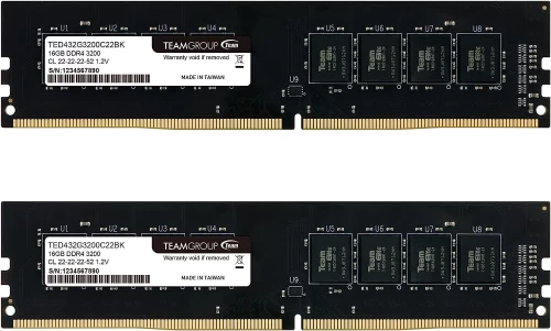 Оперативная память TeamGroup Elite 32GB (2x16GB) DDR4-3200 DIMM (TED432G3200C22DC01) — оперативная память RAM