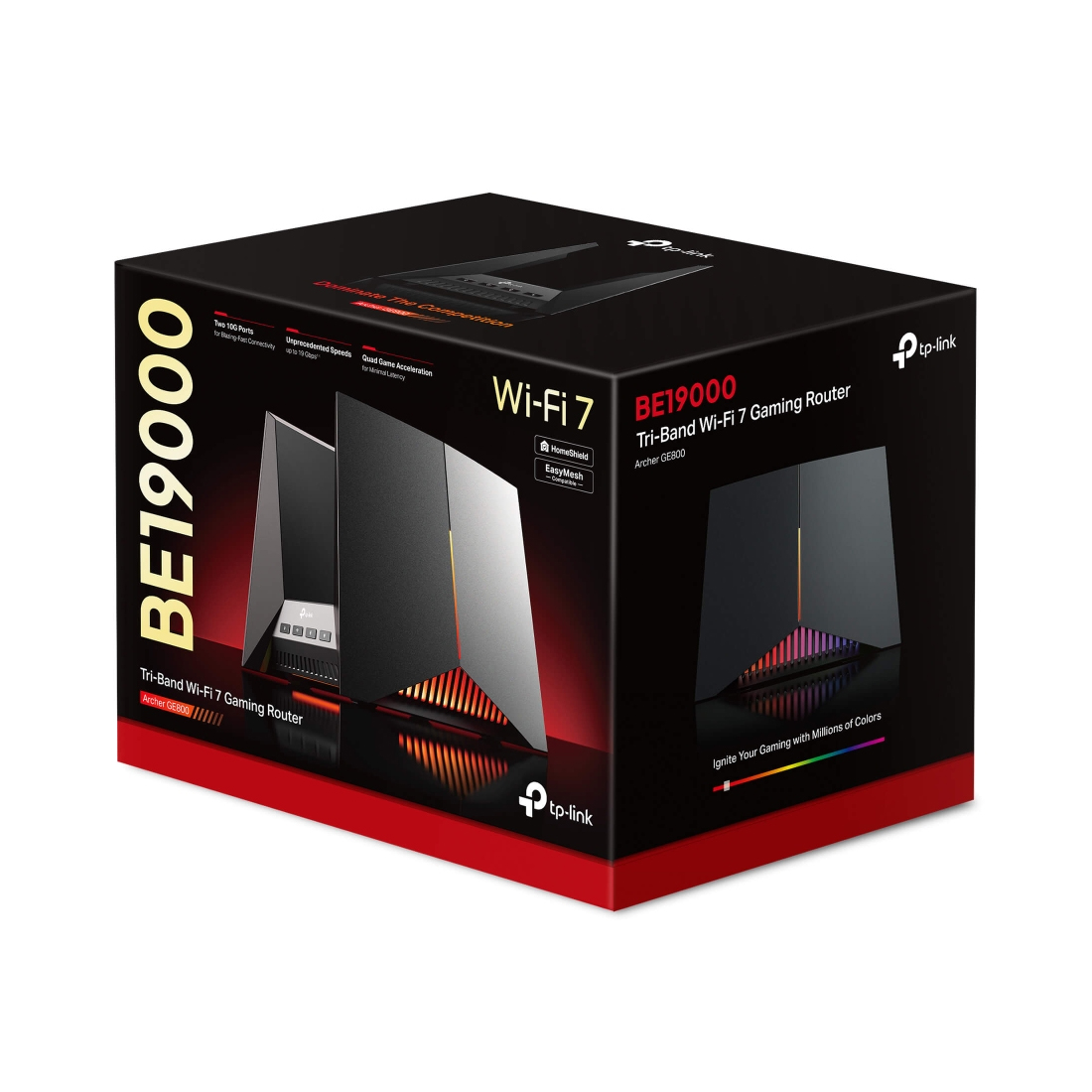 Wi-Fi роутер TP-Link Archer GE800, Wi-Fi 7 BE19000, 2.4/5/6 ГГц, 1×WAN/LAN 10 Гбит/с + 4×LAN 2.5 Гбит/с – купить недорого с доставкой по Алматы и Казахстану