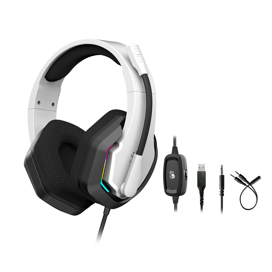 Гарнитура игровая проводная A4Tech Bloody G260p, 50 мм, белая