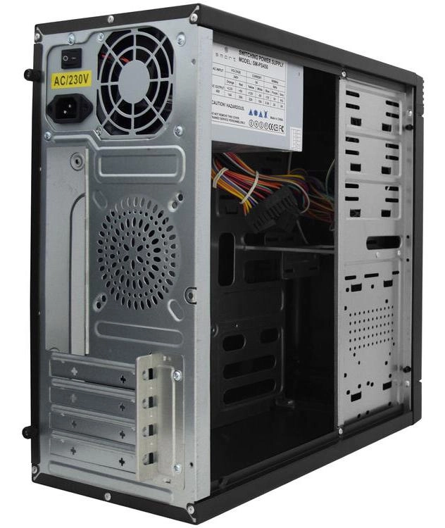 Корпус ПК с БП SMART SX-C5838 <microATX, 360*175*365mm, 0.4mm, 2xUSB, MAX450W+8mm, BLACK>