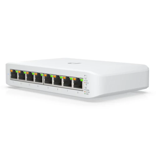 Коммутатор Ubiquiti USW-LITE-8-PoE, 8 портов 1 Гбит/с, PoE+, управляемый L2 — купить в Казахстане | neom.kz