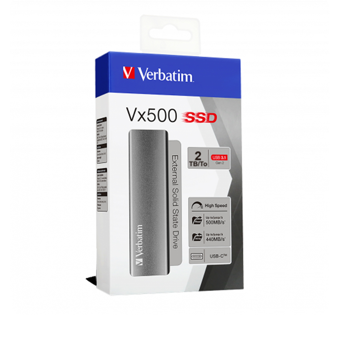 Внешний SSD диск Verbatim VX500 47454 2TB Серый фото 3