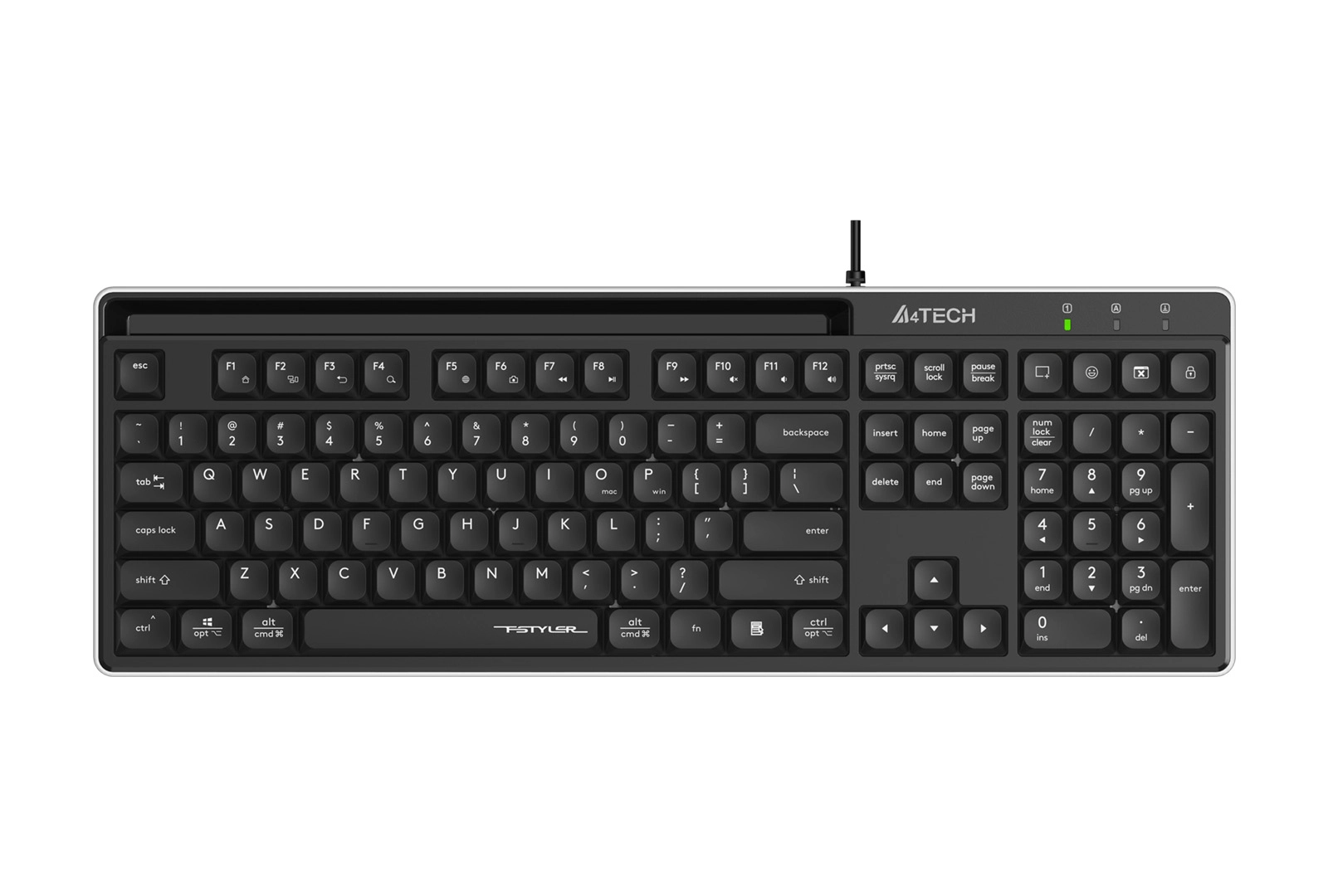 Клавиатура мембранная проводная A4Tech Fstyler FX72, чёрная