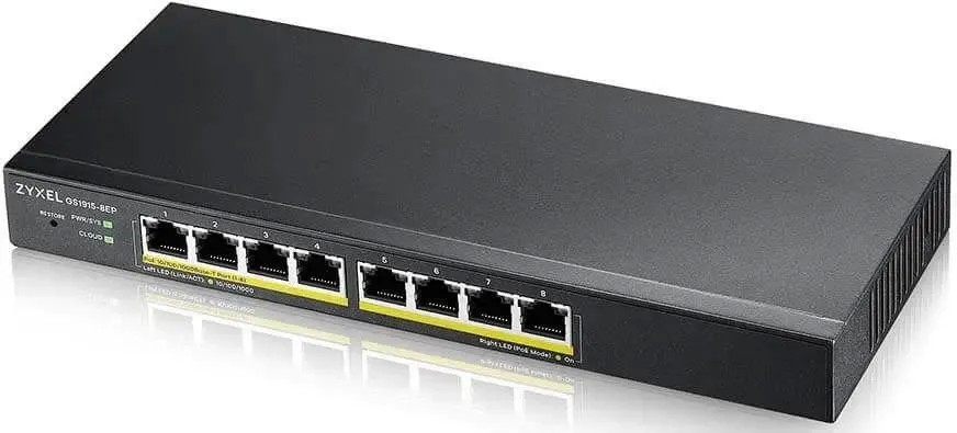 Коммутатор ZyXEL GS1915-8EP-EU0101F, 8 портов, PoE+, управляемый L2 — купить в Казахстане | neom.kz
