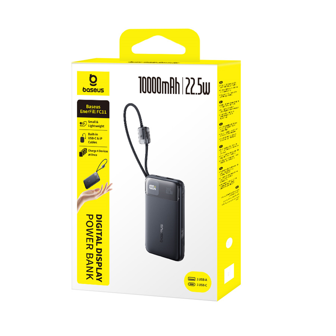 Внешний аккумулятор Baseus EnerFill FC11 10000mAh 22.5W Black (E0027R04) – купить недорого с доставкой по Алматы и Казахстану